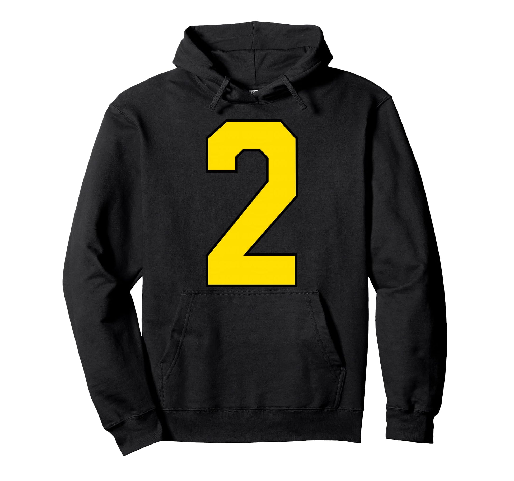 Yellow Sports Team Number 2 Fan Hoodie - Aesthetic Graphic for Adults - T-Shirt, Sweatshirt, Hoodie