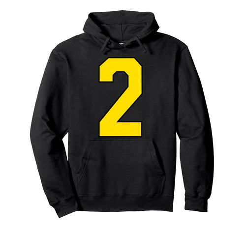 Yellow Sports Team Number 2 Fan Hoodie - Aesthetic Graphic for Adults - T-Shirt, Sweatshirt, Hoodie