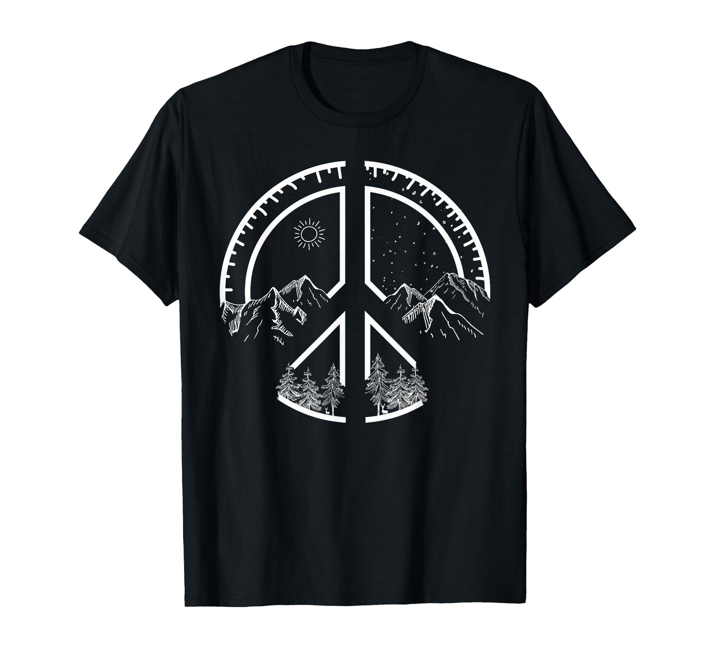 Four Seasons Peace Sign Outdoor Adventure T-Shirt - Trendy Graphic Unisex - T-Shirt, Sweatshirt, Hoodie