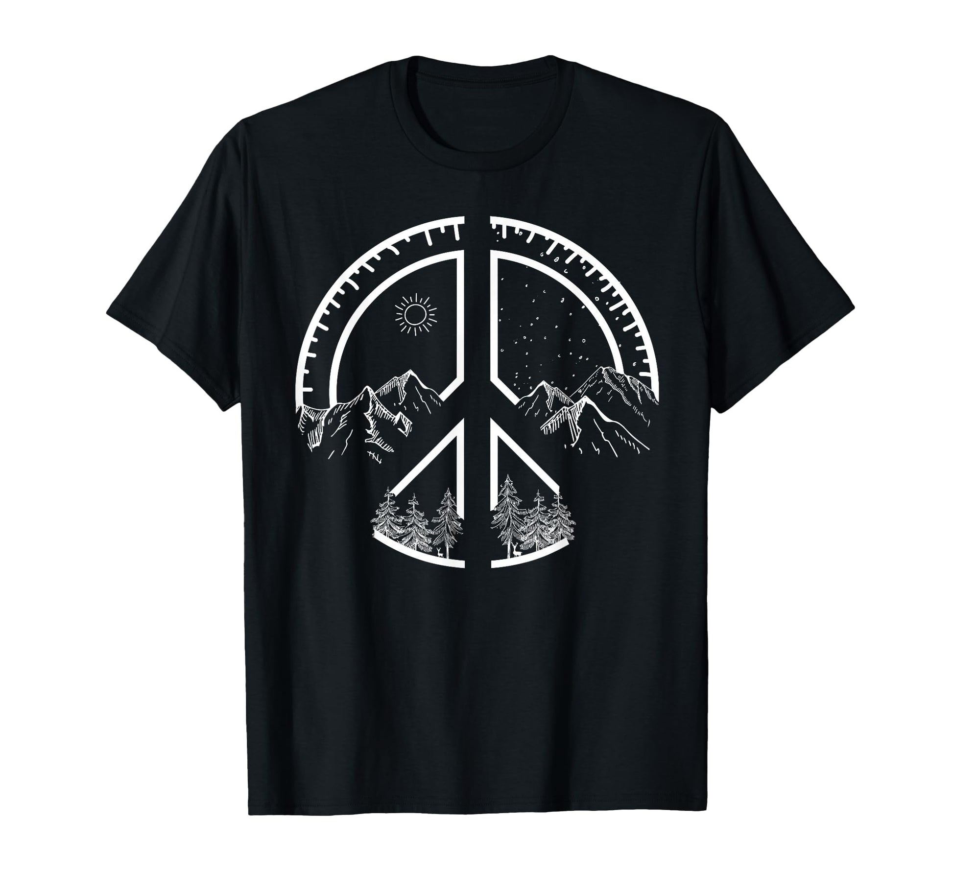 Four Seasons Peace Sign Outdoor Adventure T-Shirt - Trendy Graphic Unisex - T-Shirt, Sweatshirt, Hoodie