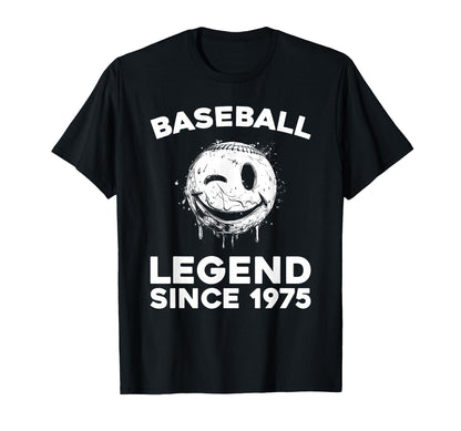 Born 1975 Baseball Baseballer Team T-Shirt - Fun Novelty Design for Adults - T-Shirt, Sweatshirt, Hoodie