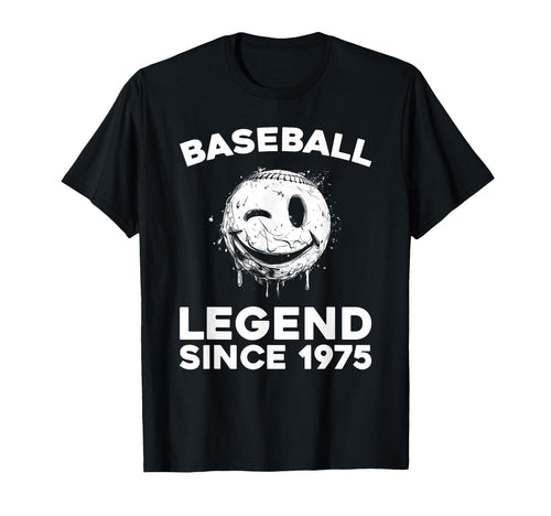 Born 1975 Baseball Baseballer Team T-Shirt - Fun Novelty Design for Adults - T-Shirt, Sweatshirt, Hoodie
