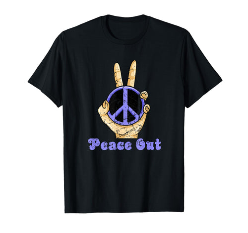Retirement Hippie Peace Out Sign T-Shirt - Aesthetic Graphic for Adults - T-Shirt, Sweatshirt, Hoodie