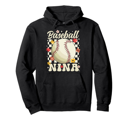 Baseball Nina Groovy Nina Baseball Hoodie - Custom Art Print for Adults - T-Shirt, Sweatshirt, Hoodie