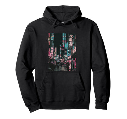 Japanese Vaporwave Japan Street Scene Tokyo Hoodie - Trendy Graphic Unisex - T-Shirt, Sweatshirt, Hoodie