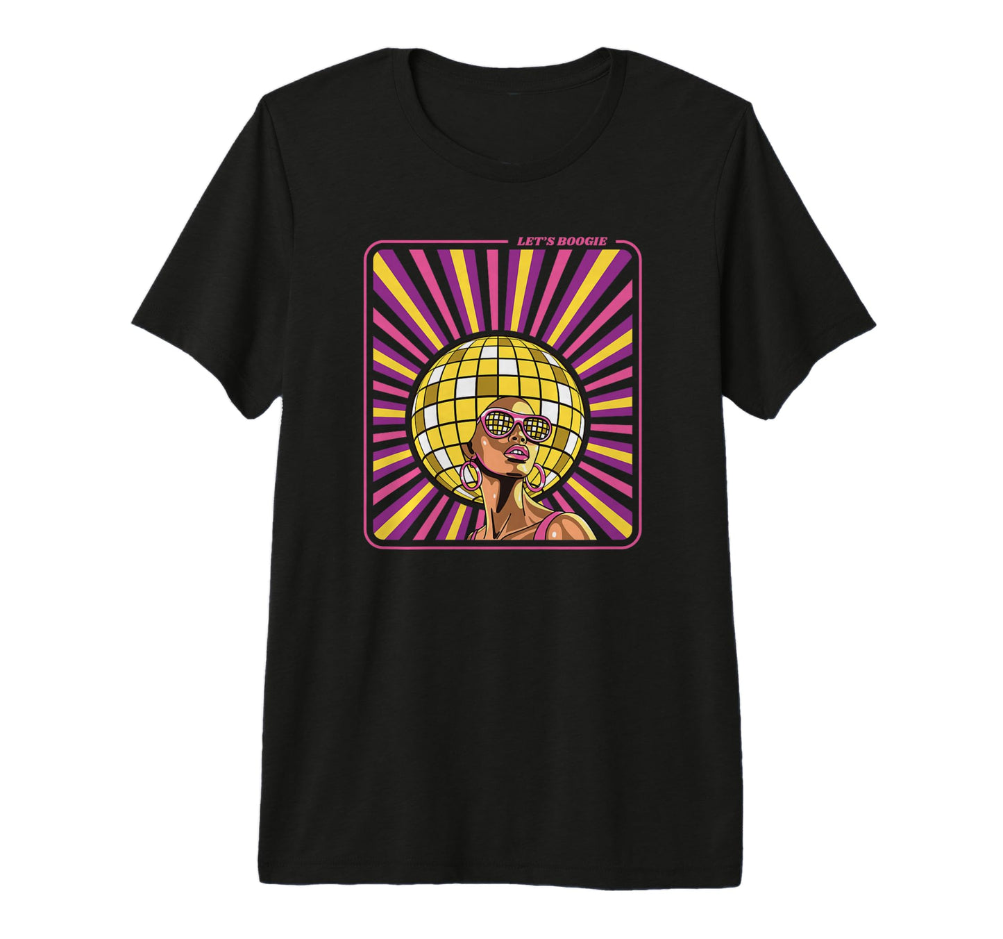 70S Afro Disco Ball Hair Funky Dance T-Shirt - Trendy Graphic for Adults - T-Shirt, Sweatshirt, Hoodie