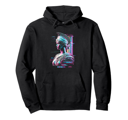 Athena Glitch Vaporwave Streetwear Hoodie - Custom Art Print Men Women - T-Shirt, Sweatshirt, Hoodie