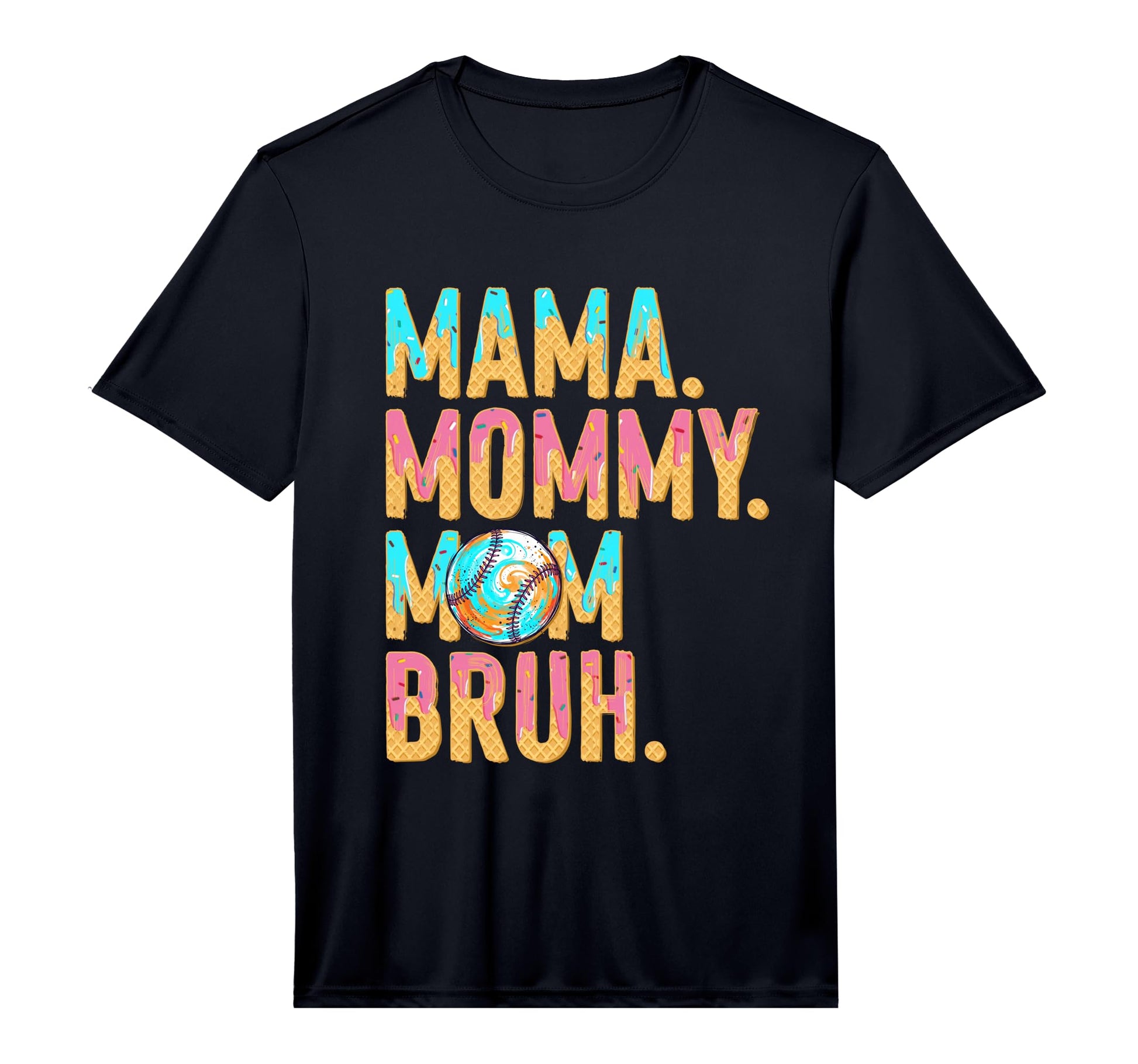 Mens Baseball Mama Mommy Mom Bruh T-Shirt - Minimalist Print for Adults - T-Shirt, Sweatshirt, Hoodie