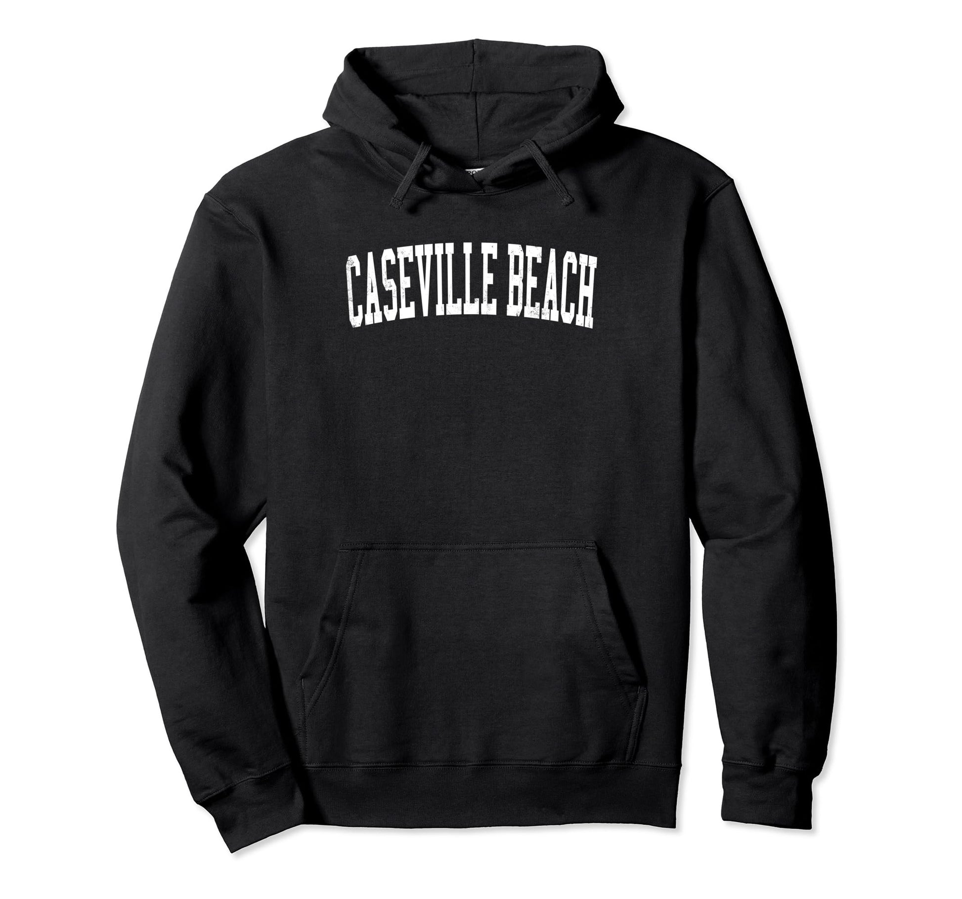 Caseville Beach Distressed White Hoodie - Fun Novelty Design for Adults - T-Shirt, Sweatshirt, Hoodie