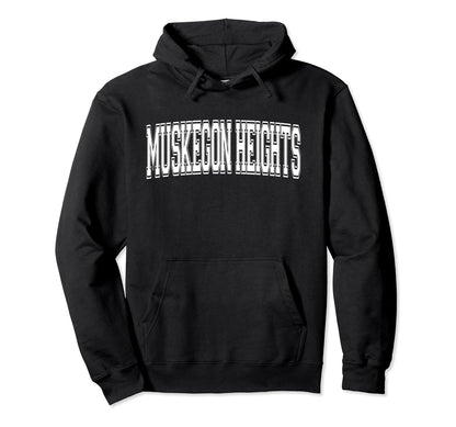 Muskegon Heights Mi Michigan Usa Sport Hoodie - Minimalist Print Men Women - T-Shirt, Sweatshirt, Hoodie