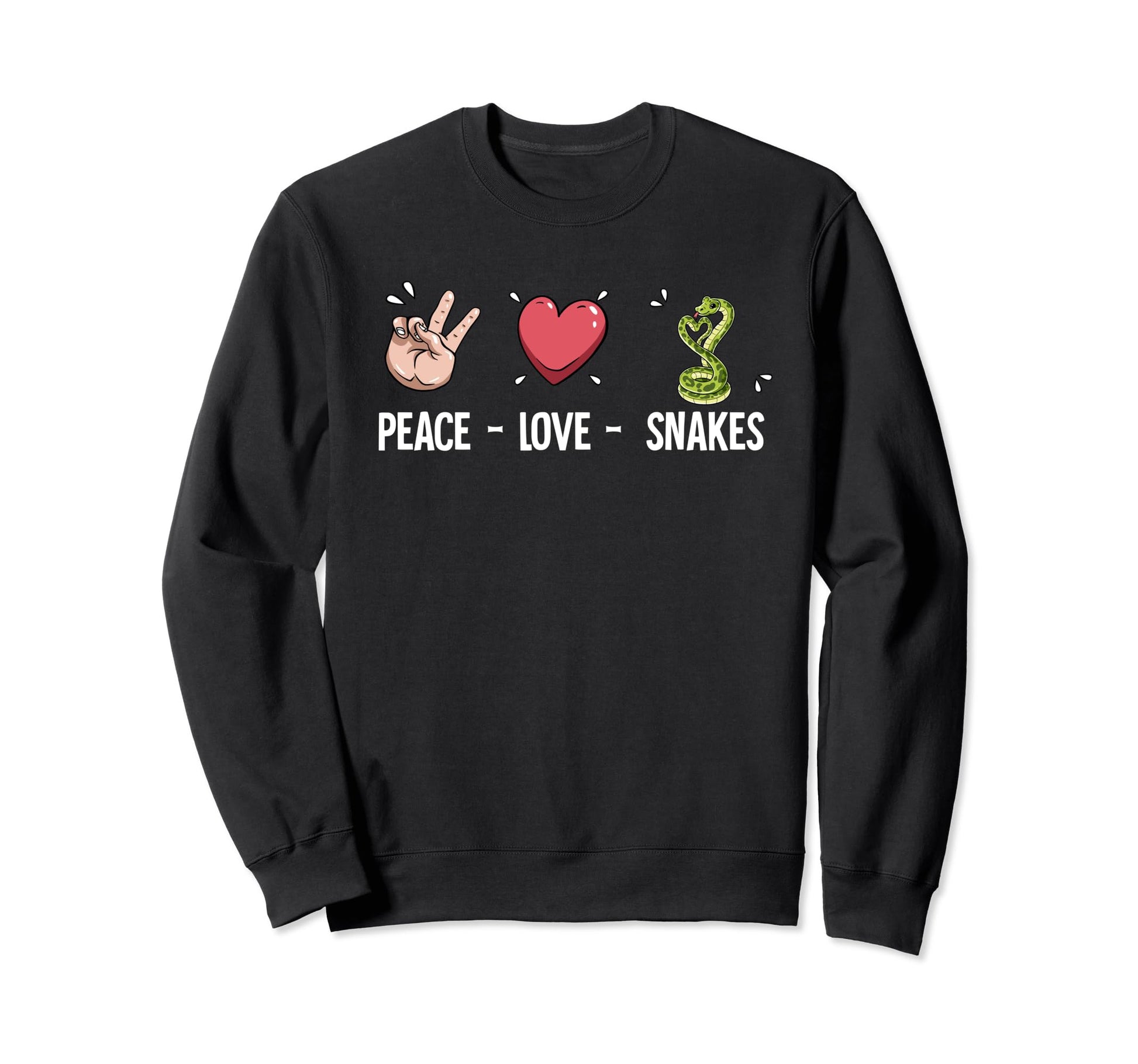 Peace Love Snakes Sweatshirt - Casual Everyday Wear Men Women - T-Shirt, Sweatshirt, Hoodie