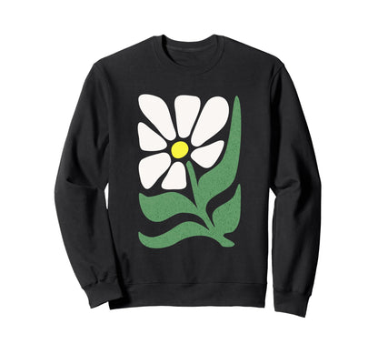 Boho Daisy Flower Abstract Hippie Sweatshirt - Minimalist Print for Adults - T-Shirt, Sweatshirt, Hoodie