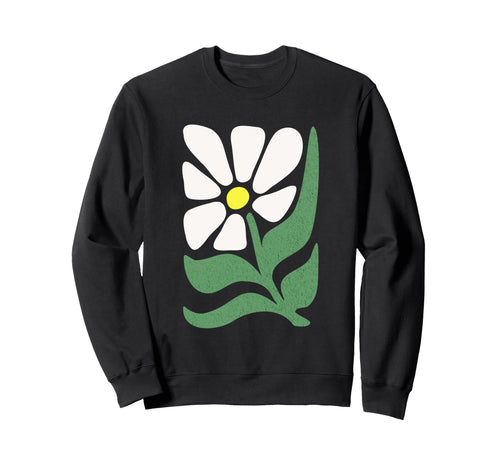 Boho Daisy Flower Abstract Hippie Sweatshirt - Minimalist Print for Adults - T-Shirt, Sweatshirt, Hoodie