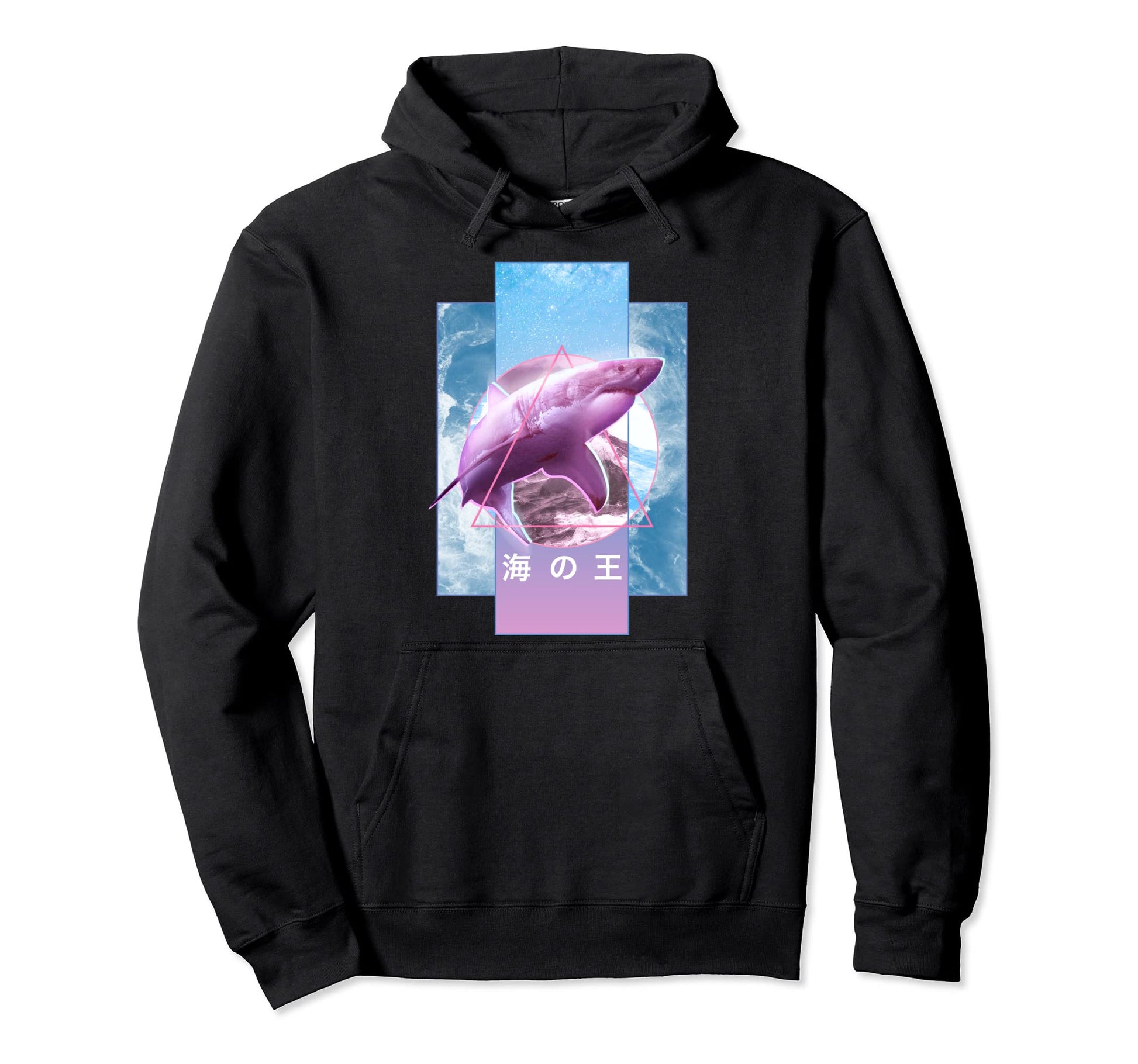 Vaporwave Shark 80S 90S Japanese Hoodie - Aesthetic Graphic for Adults - T-Shirt, Sweatshirt, Hoodie