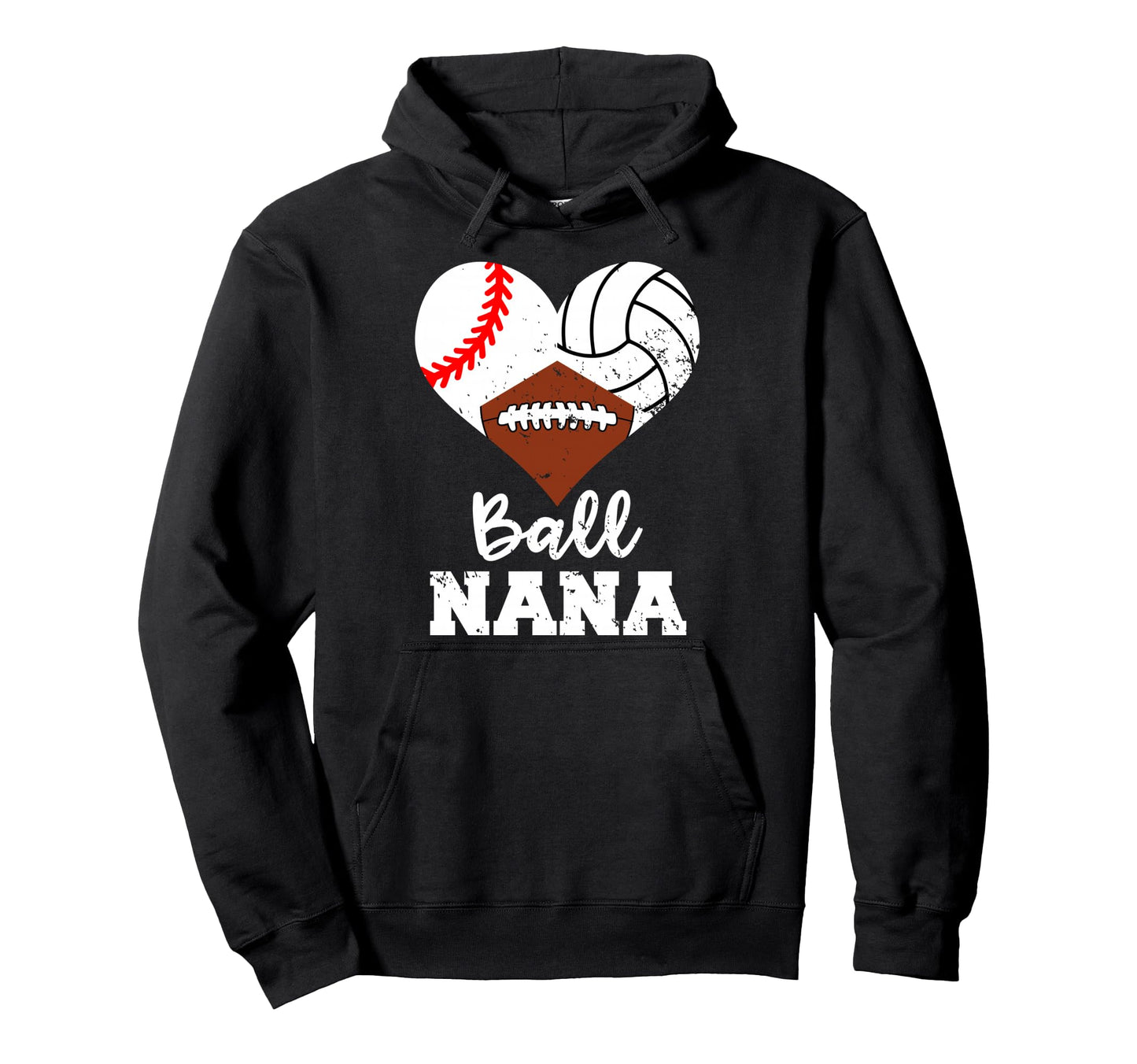 Ball Nana Funny Baseball Hoodie - Casual Everyday Wear for Adults - T-Shirt, Sweatshirt, Hoodie