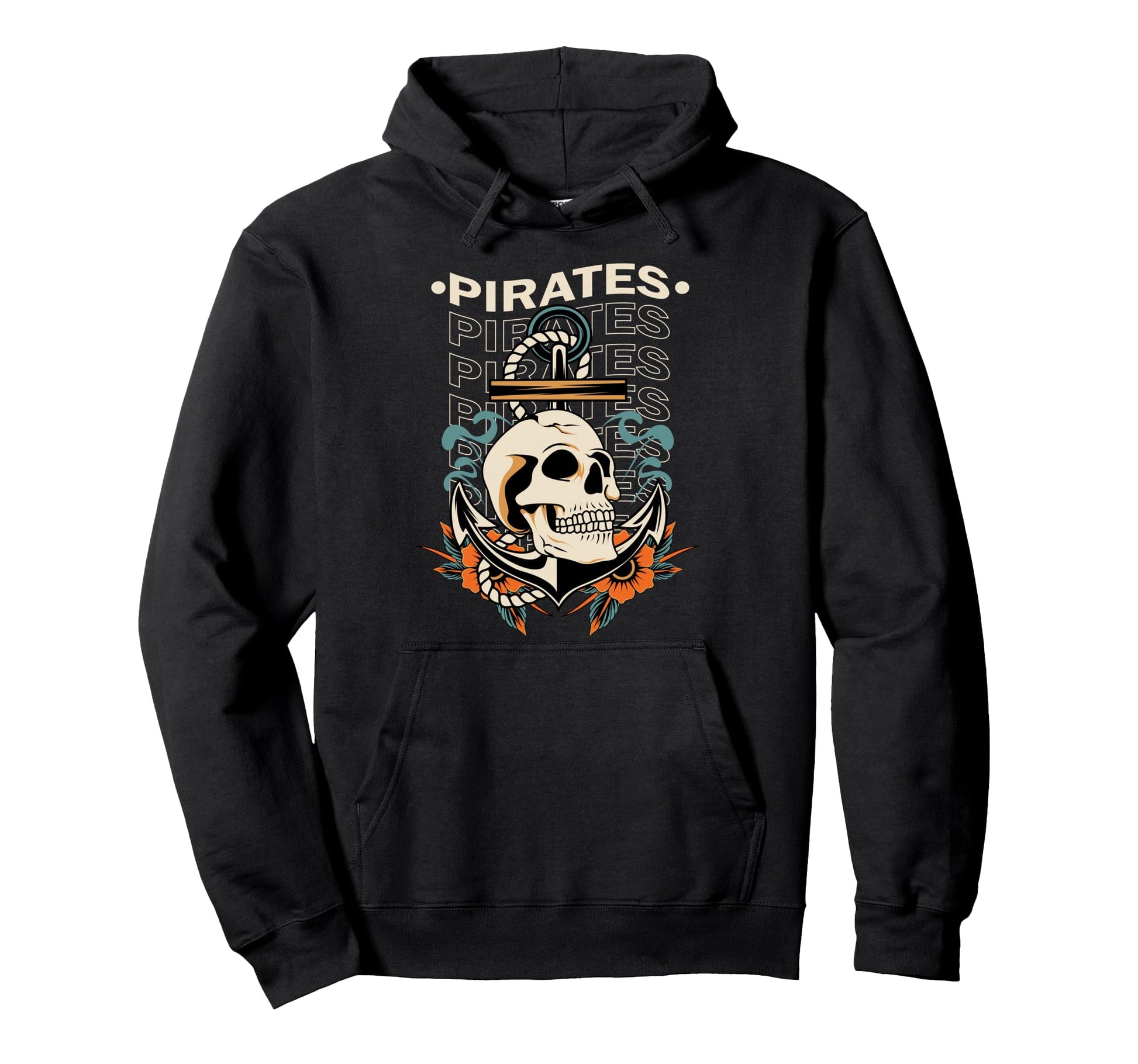 Pirates Skull Aesthetic Edgy Hoodie - Casual Everyday Wear Unisex - T-Shirt, Sweatshirt, Hoodie