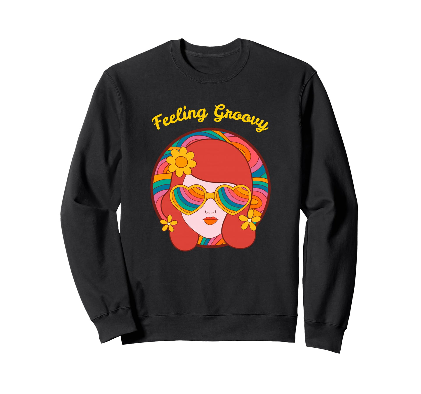 Feeling Groovy Hippie Boho Sweatshirt - Casual Everyday Wear Men Women - T-Shirt, Sweatshirt, Hoodie
