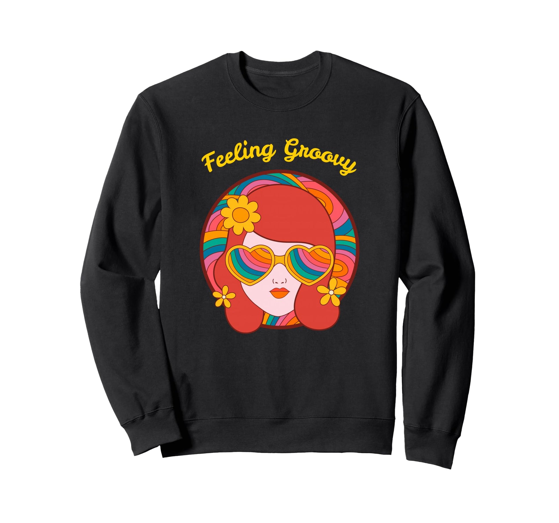 Feeling Groovy Hippie Boho Sweatshirt - Casual Everyday Wear Men Women - T-Shirt, Sweatshirt, Hoodie