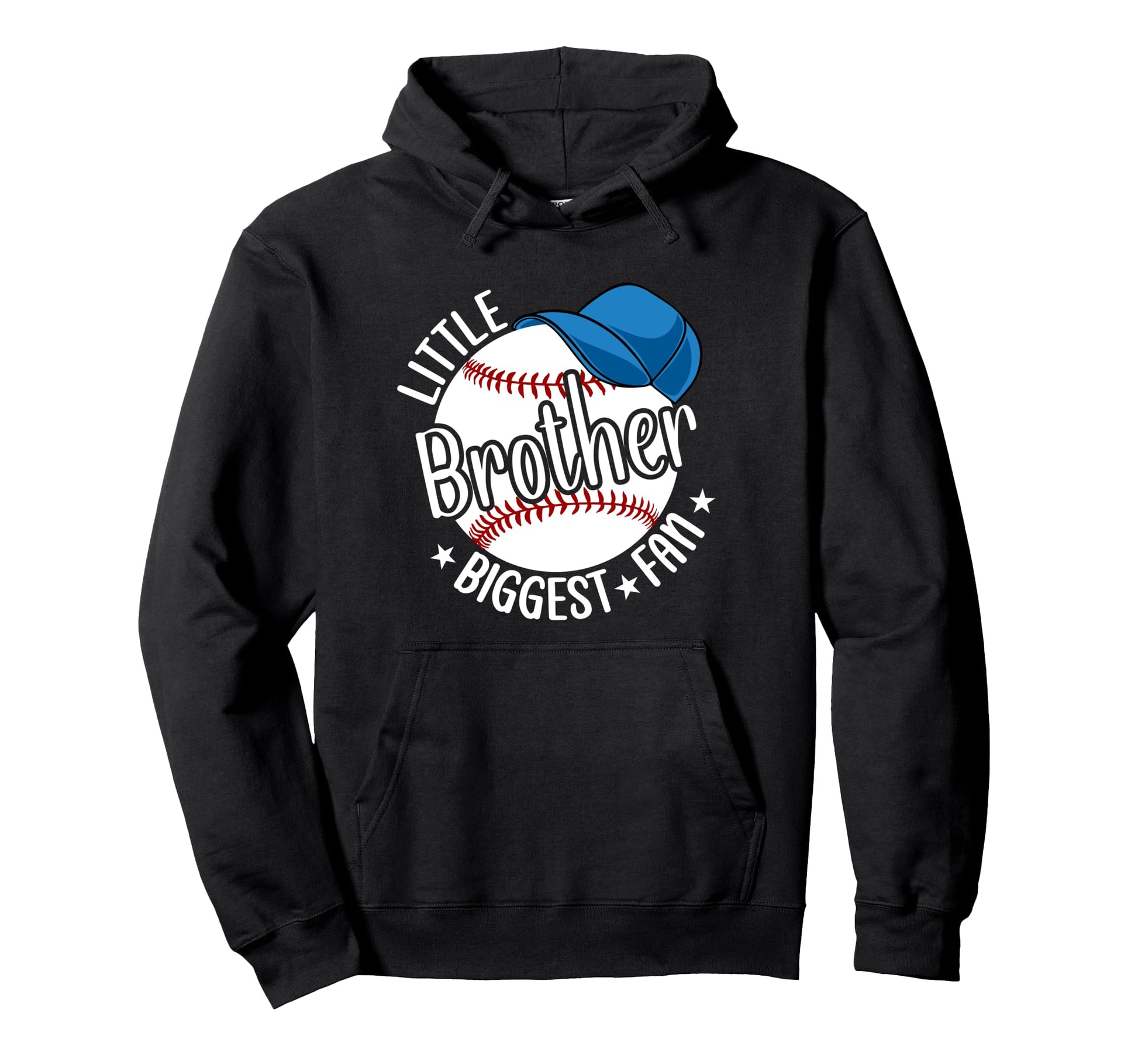 Little Brother Biggest Fan Baseball Hoodie - Unique Graphic Men Women - T-Shirt, Sweatshirt, Hoodie