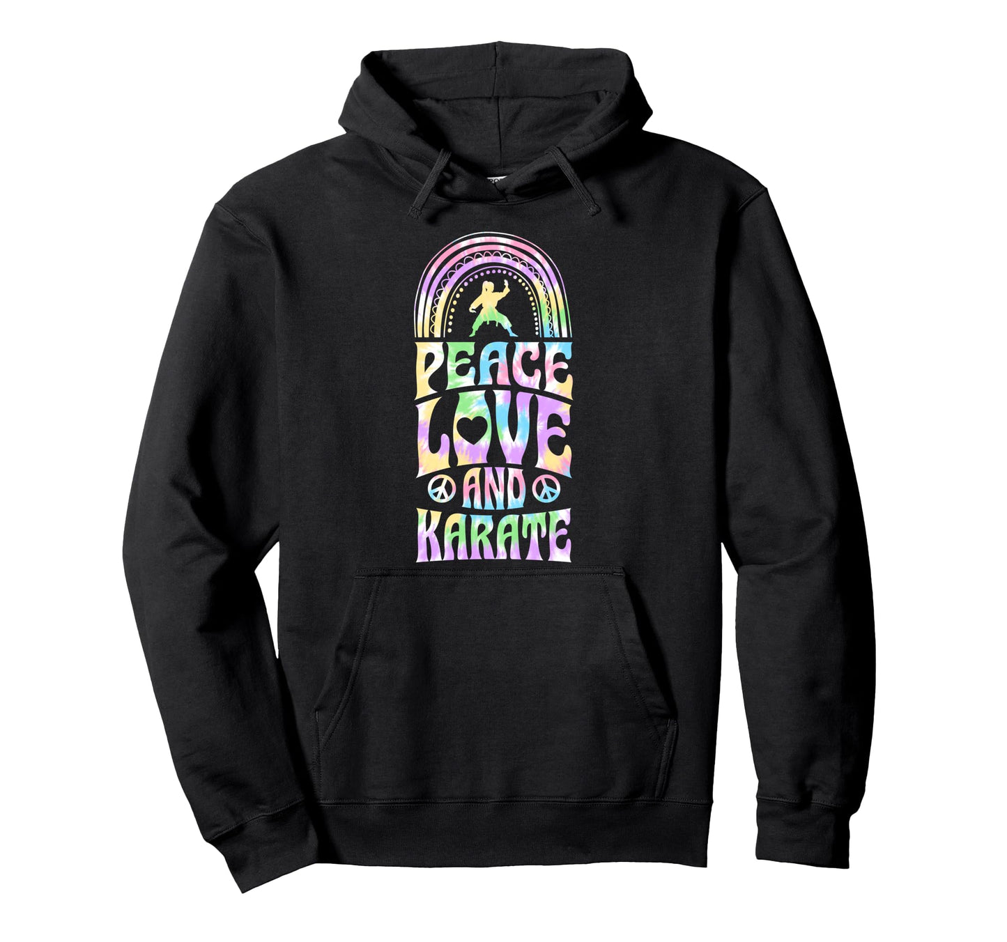 Peace Love And Karate Bohemian Rainbow Hoodie - Aesthetic Graphic Men Women - T-Shirt, Sweatshirt, Hoodie