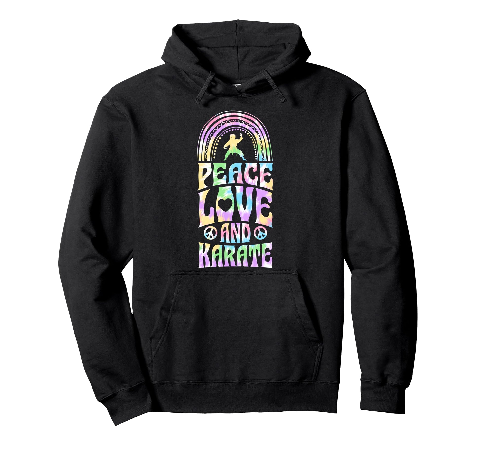 Peace Love And Karate Bohemian Rainbow Hoodie - Aesthetic Graphic Men Women - T-Shirt, Sweatshirt, Hoodie