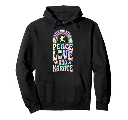 Peace Love And Karate Bohemian Rainbow Hoodie - Aesthetic Graphic Men Women - T-Shirt, Sweatshirt, Hoodie