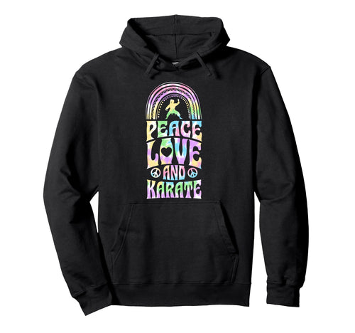 Peace Love And Karate Bohemian Rainbow Hoodie - Aesthetic Graphic Men Women - T-Shirt, Sweatshirt, Hoodie