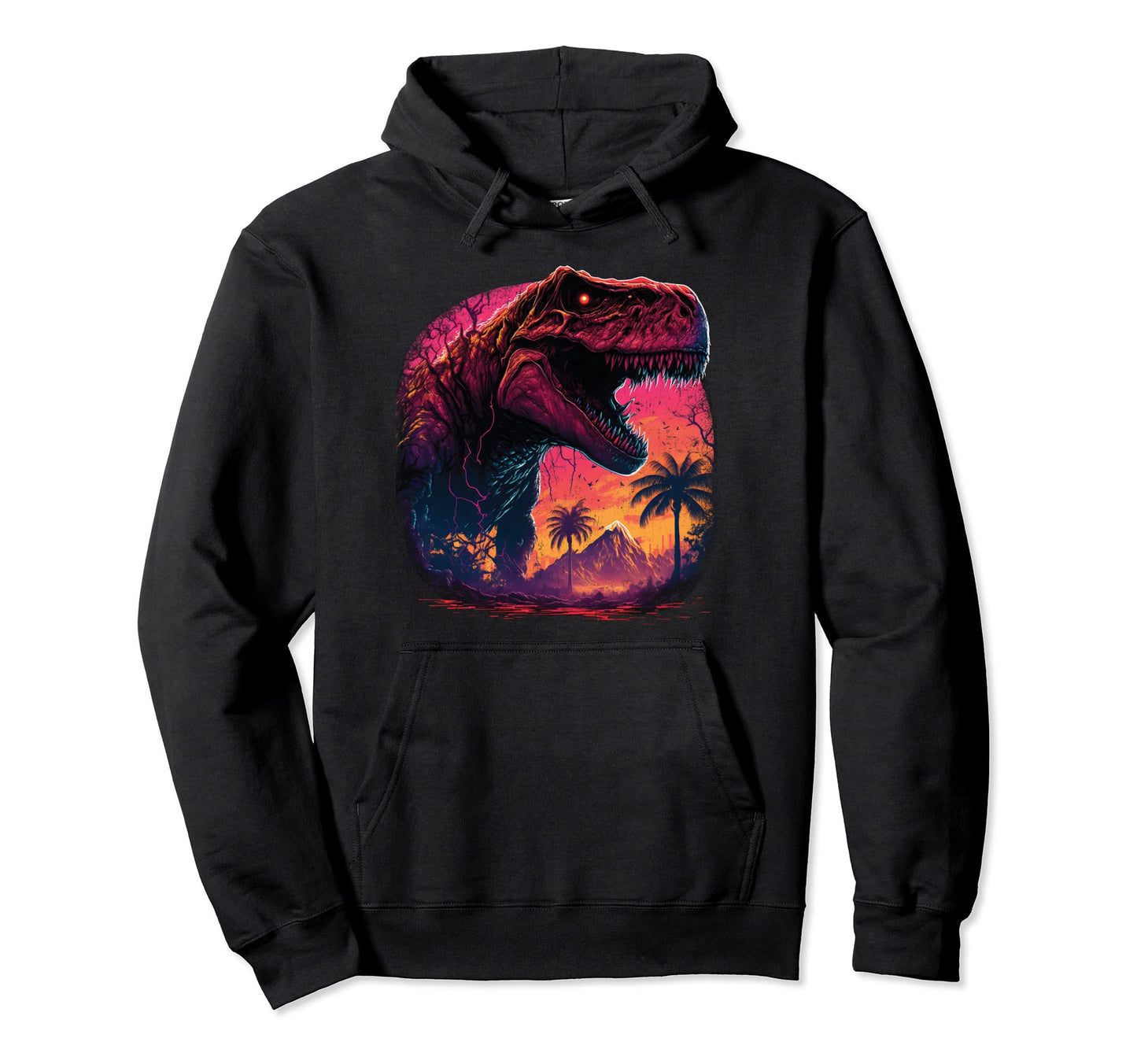 T Rex Vaporwave Aesthetic Used Distressed Hoodie - Graphic Print Men Women - T-Shirt, Sweatshirt, Hoodie