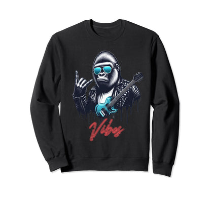 Rock Good Vibes Gorilla Sweatshirt - Fun Novelty Design Unisex - T-Shirt, Sweatshirt, Hoodie