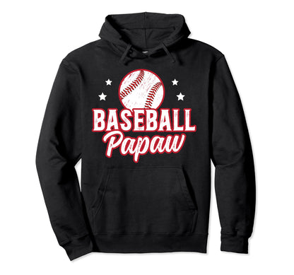 Baseball Papaw Grandpa Papaw Hoodie - Fun Novelty Design for Adults - T-Shirt, Sweatshirt, Hoodie