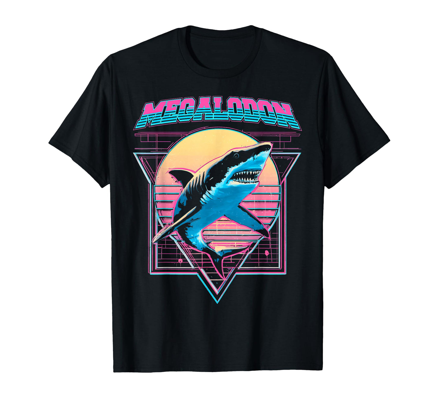 Megalodon Shark Ocean Vaporwave T-Shirt - Graphic Print for Adults - T-Shirt, Sweatshirt, Hoodie