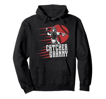 Baseball Catcher Granny Baseball Hoodie - Aesthetic Graphic Men Women - T-Shirt, Sweatshirt, Hoodie