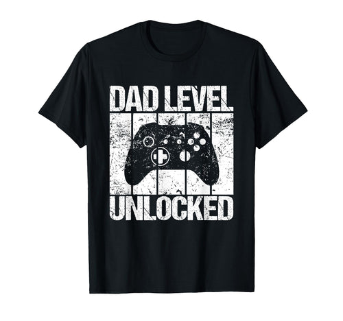 Dad Level Unlocked Gaming Controller T-Shirt - Aesthetic Graphic Men Women - T-Shirt, Sweatshirt, Hoodie