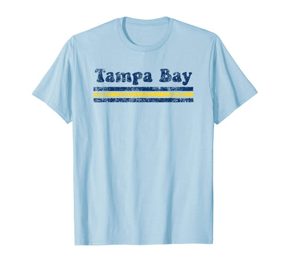 Tampa Bay Florida Weathered Stripe T-Shirt - Novelty Apparel Unisex - T-Shirt, Sweatshirt, Hoodie