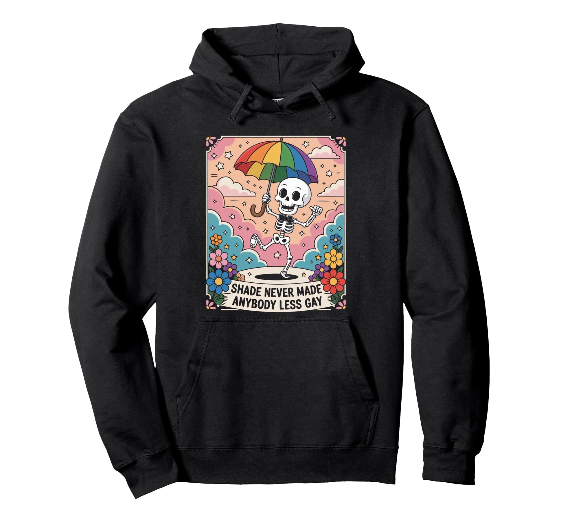 Funny Skeleton Lgbtq Pride Rainbow Hoodie - Streetwear Style for Adults - T-Shirt, Sweatshirt, Hoodie