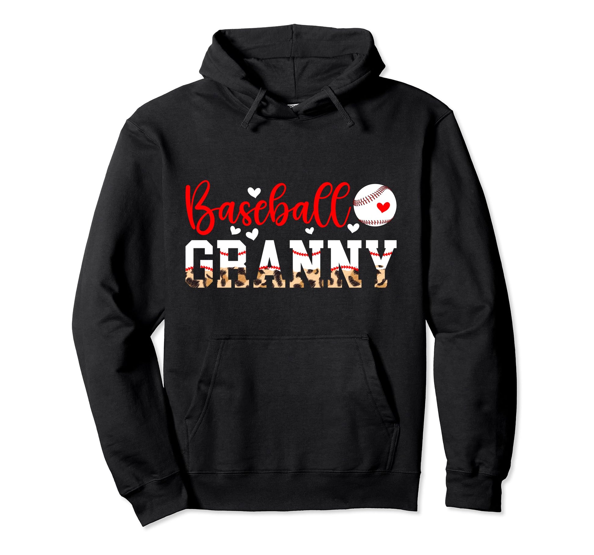 Baseball Granny Leopard Grandma Granny Hoodie - Minimalist Print Unisex - T-Shirt, Sweatshirt, Hoodie