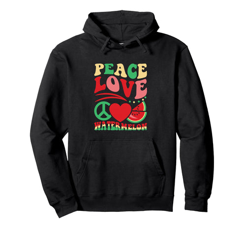 Peace Love Watermelon Summer Hoodie - Custom Art Print for Adults - T-Shirt, Sweatshirt, Hoodie