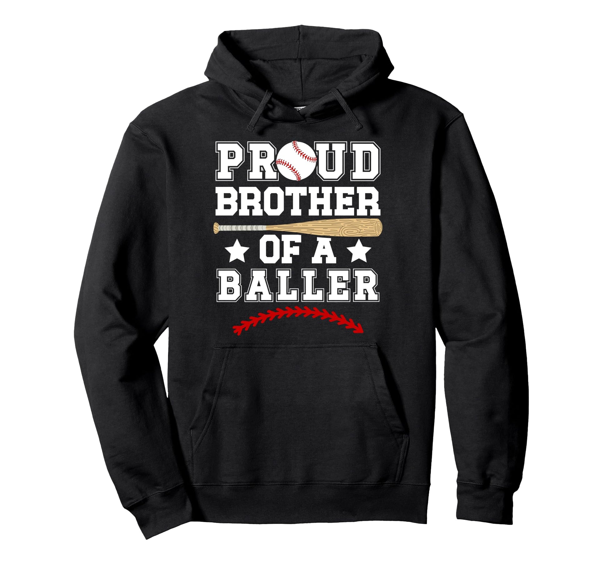 Brother Baller Baseball Brother Hoodie - Novelty Apparel for Adults - T-Shirt, Sweatshirt, Hoodie