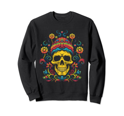 90S Grunge Skull Mushroom Hippie Goth Sweatshirt - Custom Art Print Unisex - T-Shirt, Sweatshirt, Hoodie