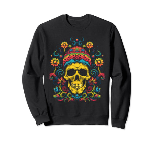 90S Grunge Skull Mushroom Hippie Goth Sweatshirt - Custom Art Print Unisex - T-Shirt, Sweatshirt, Hoodie