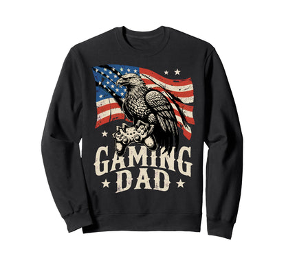Usa Fathers Day Gaming Papa Sweatshirt - Minimalist Print Unisex - T-Shirt, Sweatshirt, Hoodie