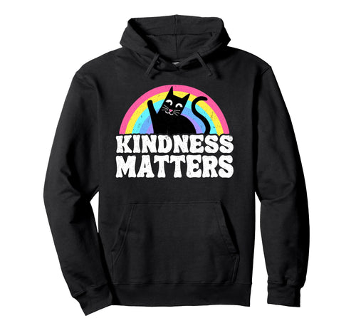 Cat Anti Bullying Rainbow Kindness Hoodie - Aesthetic Graphic Unisex - T-Shirt, Sweatshirt, Hoodie