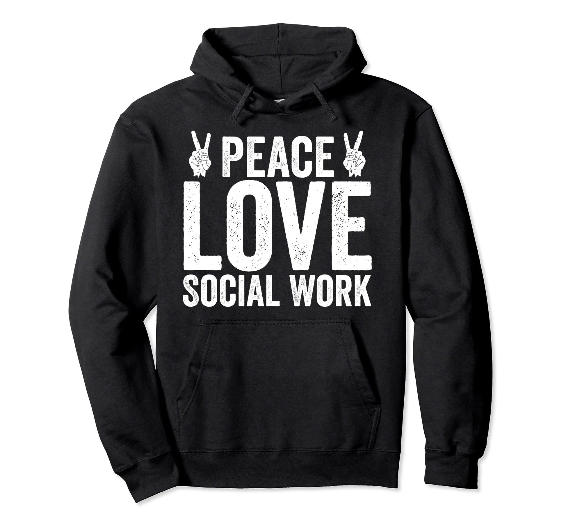 Funny Social Worker Gift Peace Love Social Hoodie - Unique Graphic Unisex - T-Shirt, Sweatshirt, Hoodie