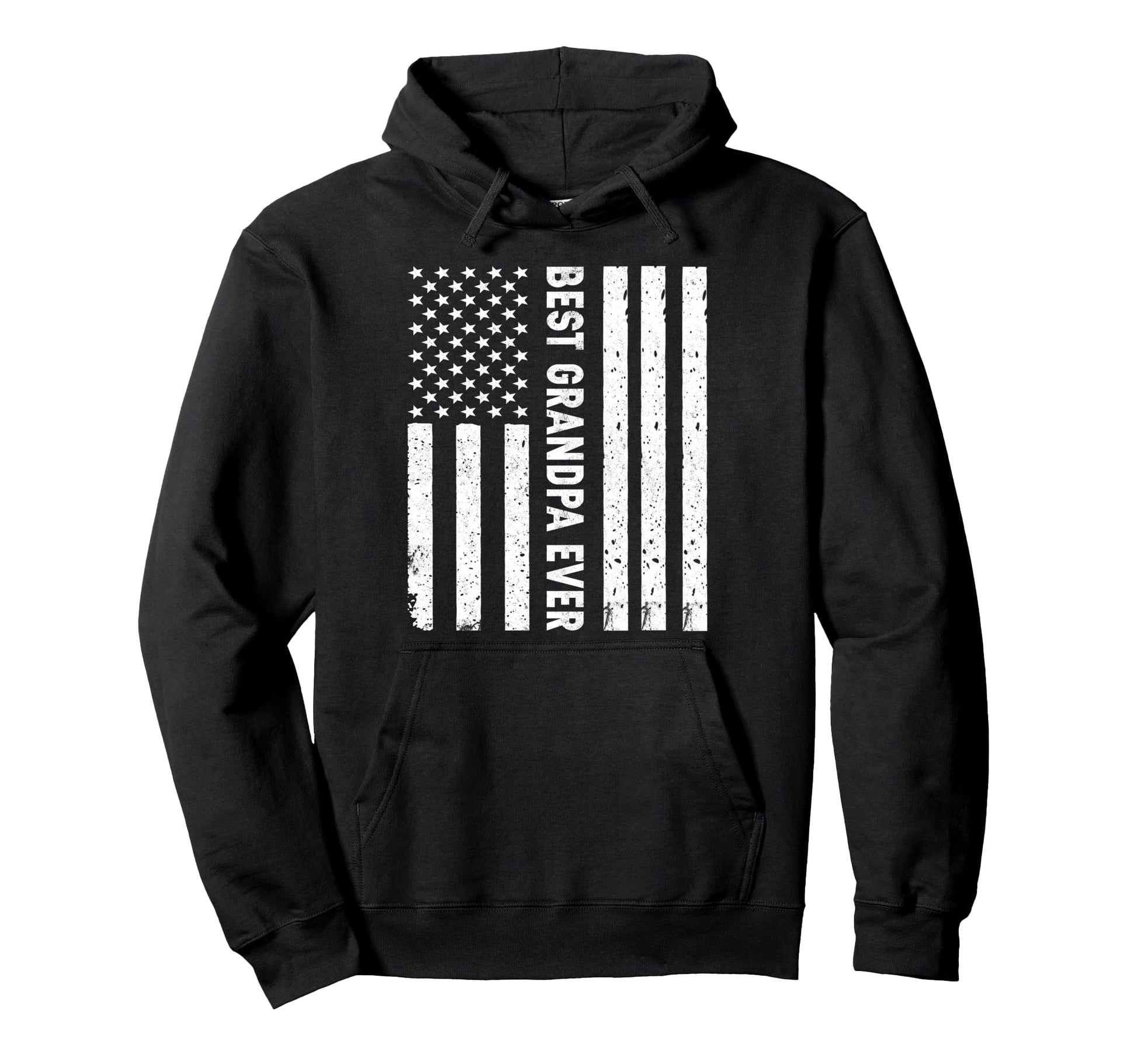 Best Grandpa Ever Distressed Usa American Hoodie - Unique Graphic Unisex - T-Shirt, Sweatshirt, Hoodie