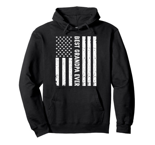 Best Grandpa Ever Distressed Usa American Hoodie - Unique Graphic Unisex - T-Shirt, Sweatshirt, Hoodie
