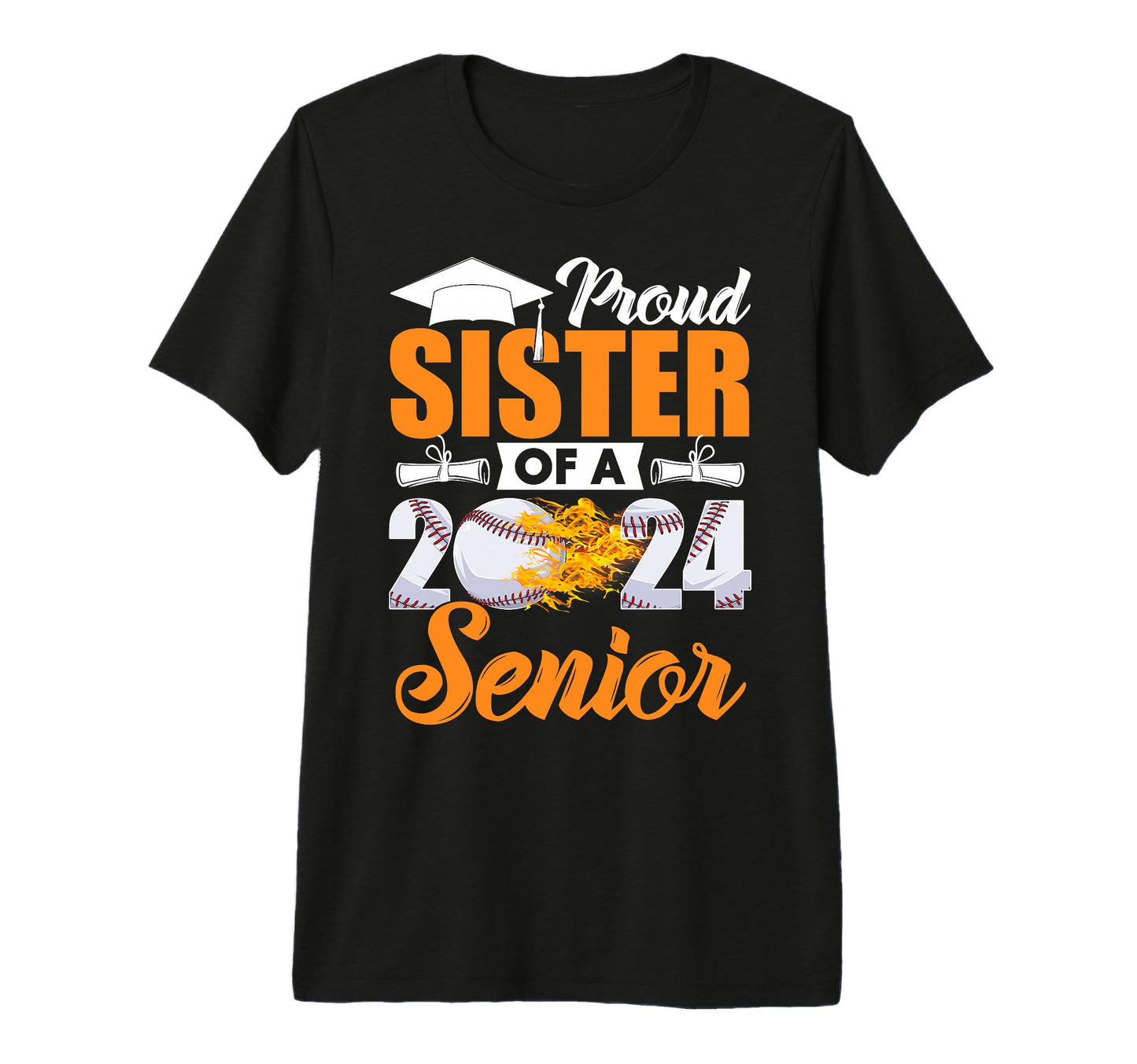Funny Proud Sister 2024 Senior T-Shirt - Custom Art Print for Adults - T-Shirt, Sweatshirt, Hoodie