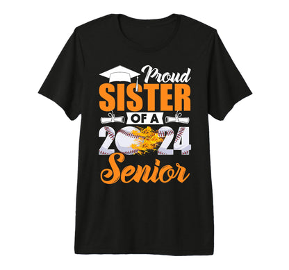 Funny Proud Sister 2024 Senior T-Shirt - Custom Art Print for Adults - T-Shirt, Sweatshirt, Hoodie