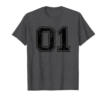 Number 01 One Varsity Distressed T-Shirt - Streetwear Style for Adults - T-Shirt, Sweatshirt, Hoodie