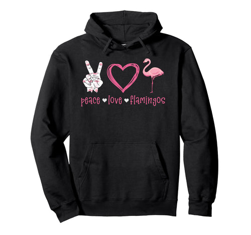 Peace Love Flamingo Hand Sign Heart Hoodie - Unique Graphic for Adults - T-Shirt, Sweatshirt, Hoodie