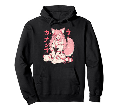 Goth Grunge Demon Anime Furry Wolf Hoodie - Casual Everyday Wear Men Women - T-Shirt, Sweatshirt, Hoodie